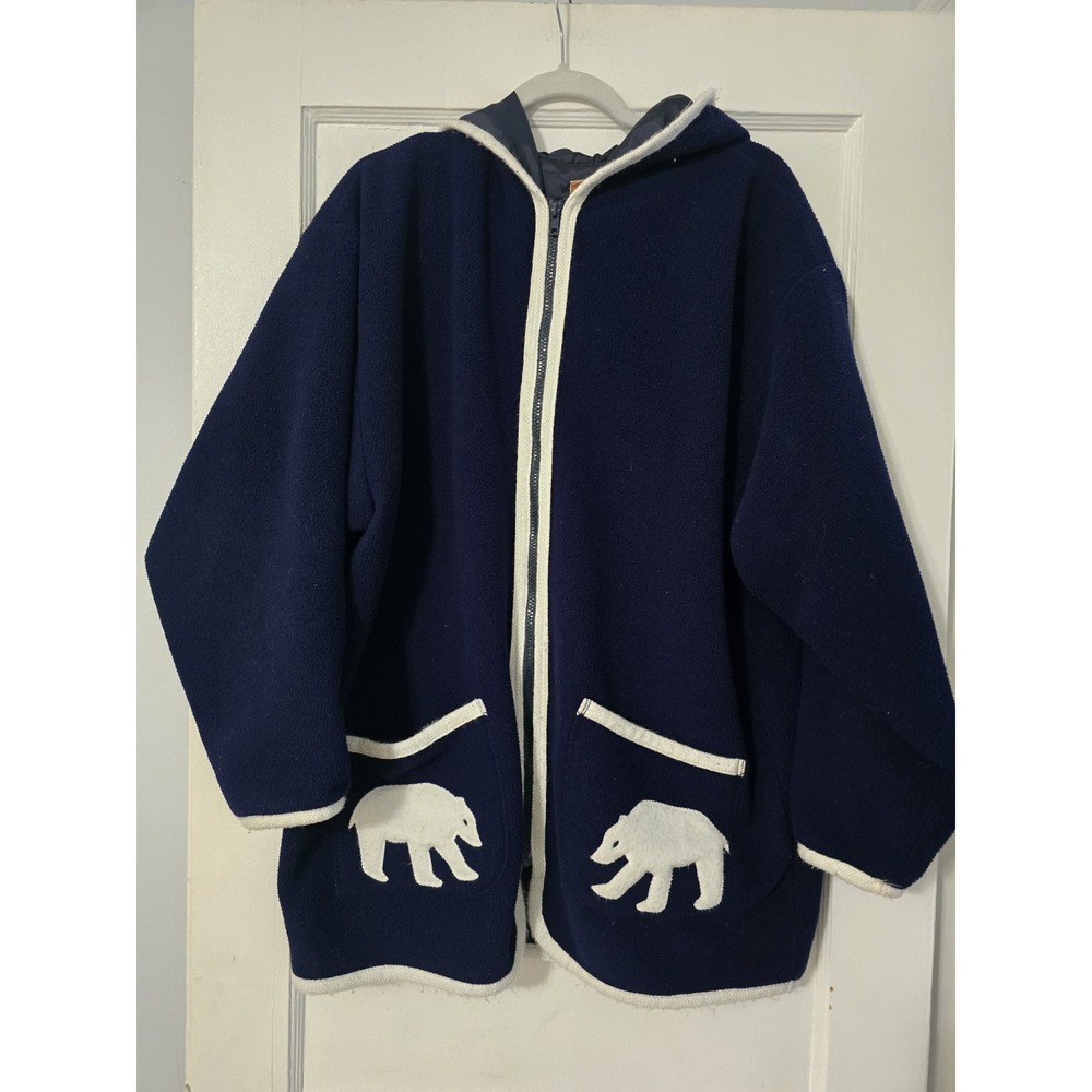 L'egaree Vintage Yukon Fleece Polar Bear Jacket Size Large Fully Lined